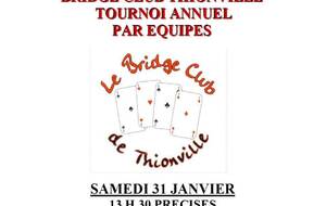 Tournoi de bridge de Thionville, le samedi 31 janvier 2026