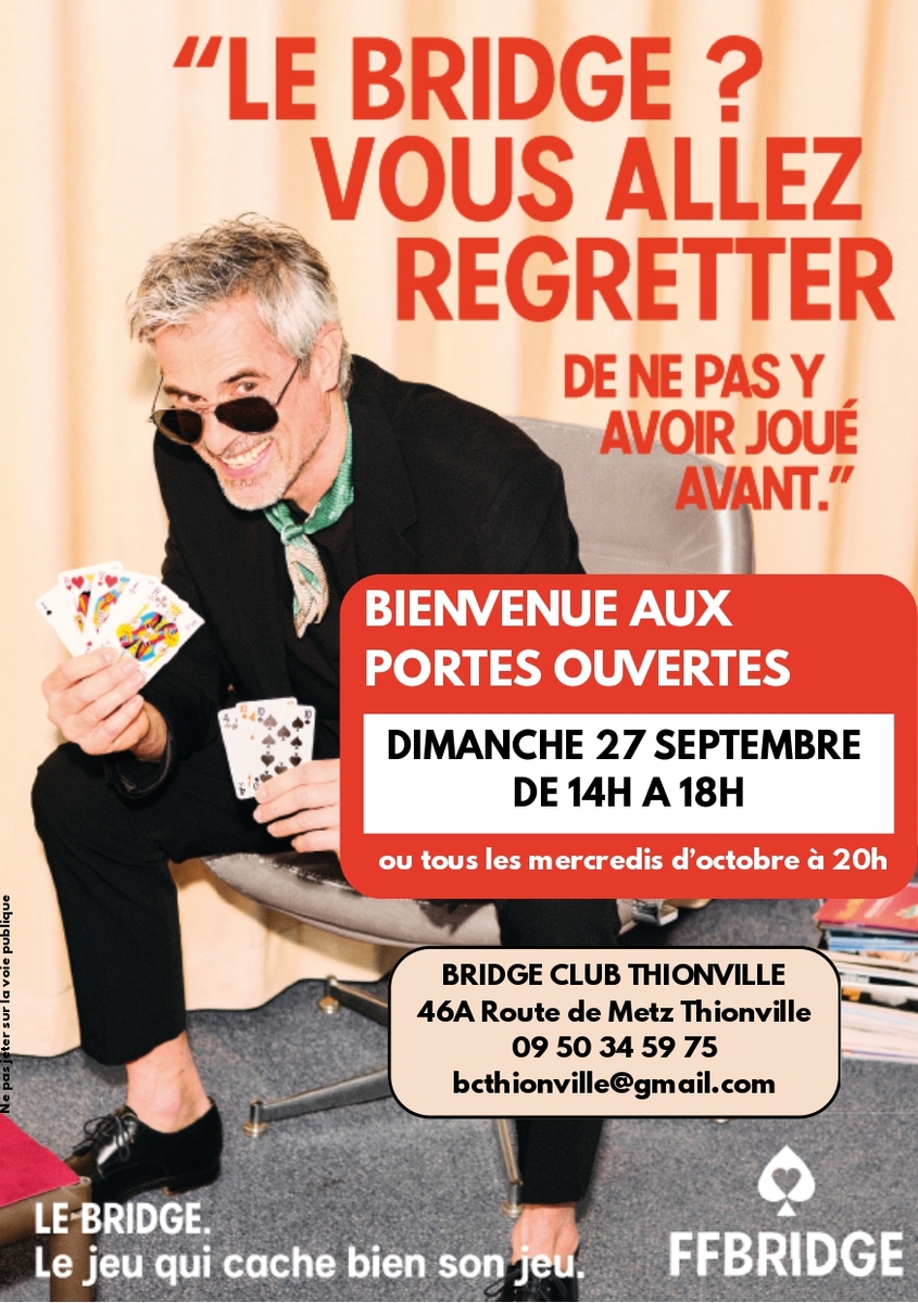 Portes ouvertes au Bridge Club de Thionville  dimanche 27 septembre 2026