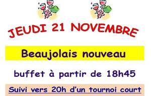 Buffet du beaujolais nouveau le jeudi 21 novembre 2024