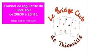 Tournoi de régularité lundi soir à 20h30