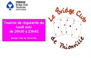 Tournoi de régularité lundi soir à 20h30