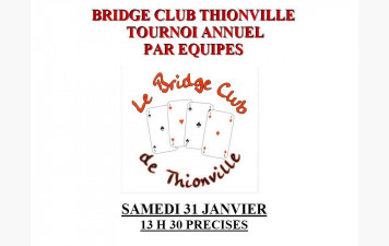 Tournoi de bridge de Thionville, le samedi 31 janvier 2026