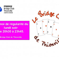 Tournoi de régularité lundi soir à 20h30
