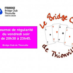 Tournoi de régularité vendredi soir à 20h30